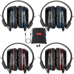 SIMOLIO 4 Pack IR Headphones for Car DVD, Wireless Headphone for TV, Outdoor Movie, Dual Channel Infrared Headphone for uConnect VES, Dodge, Honda Odyssey, Town and Country, GMC Yukon, Not Bluetooth