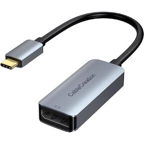 CableCreation USB C to DisplayPort 8K Adapter, 40G Type C to Display Port,USB-C to DP 1.4 [8K@60Hz, 4K@144Hz] HDR, Thunderbolt 4/3 Compatible with Valve Index, MacBook, iPhone 15, XPS, Oculus Rift S