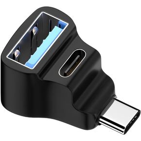 NFHK منخفض الملف الشخصي 90 درجة اليمين واليسار بزاوية USB 3.1 Type-C ذكر إلى أنثى تمديد محول لأجهزة الكمبيوتر المحمول والكمبيوتر اللوحي والهاتف