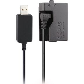 CCYC DR-E10 DC Coupler Replace of LP-E10 Battery and USB DC Converter Power Cable Replacement for ACK-E10 AC Power Adapter, Suit for Canon EOS Rebel T3, T5, T6, EOS 1100D, 1200D, 1300D Cameras in Kuwait