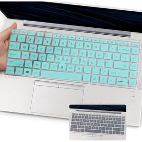 قطعتان من غطاء لوحة المفاتيح لعام 2021 2022 الجديد HP EliteBook 840 G7 G8 14 بوصة للكمبيوتر الدفتري، HP EliteBook 845 G7 G8 14 بوصة للكمبيوتر الدفتري طراز الكمبيوتر المحمول غطاء لوحة المفاتيح الأمريكية - أزرق داكن + شفاف