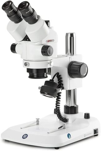Trinocular Stereo Zoom Microscope Stereoblue, 0.7x To 4.5x Zoom Objective, Magnification 7x to 45x Ergonomically Pillar Stand with Incident And Transmitted LED Illumination, Globe Scientific | Euromex in Saudi Arabia