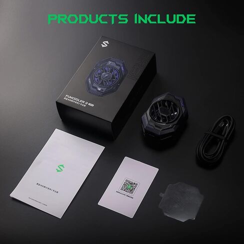 مروحة تبريد للجوال بلاك شارك بقدرة 20 واط مع فتحات تهوية عمودية وتحكم في درجة الحرارة واضاءة RGB وحماية ان تي سي (3 برو) in Kuwait