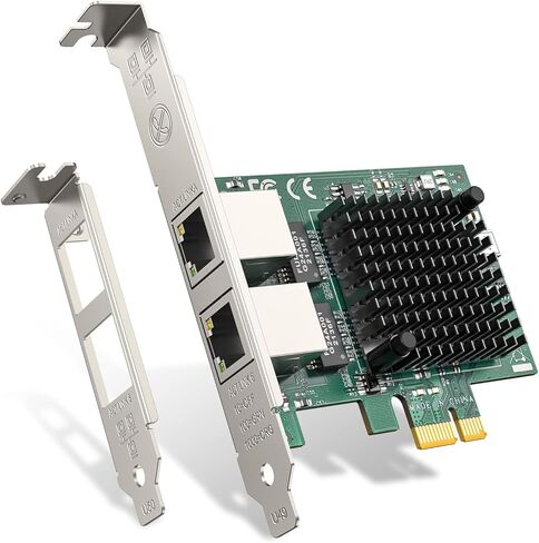1G Gigabit Ethernet Converged Network Card, Dual RJ45 Port Server Network Card with Intel 82571 Chipset Ethernet Adapter Low Profile LAN NIC Card for Support PXE for Windows/Windows Server/Linux in Kuwait