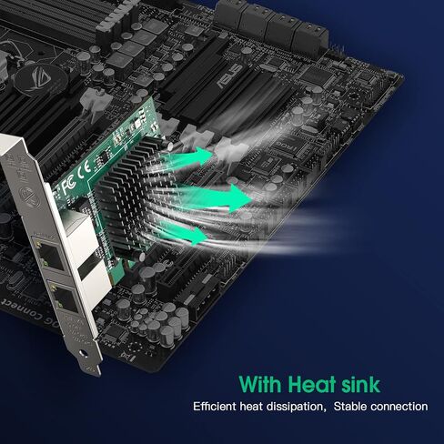 1G Gigabit Ethernet Converged Network Card, Dual RJ45 Port Server Network Card with Intel 82571 Chipset Ethernet Adapter Low Profile LAN NIC Card for Support PXE for Windows/Windows Server/Linux in Kuwait