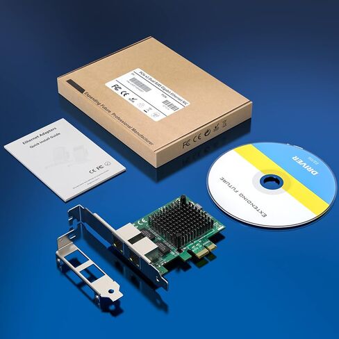 1G Gigabit Ethernet Converged Network Card, Dual RJ45 Port Server Network Card with Intel 82571 Chipset Ethernet Adapter Low Profile LAN NIC Card for Support PXE for Windows/Windows Server/Linux in Kuwait