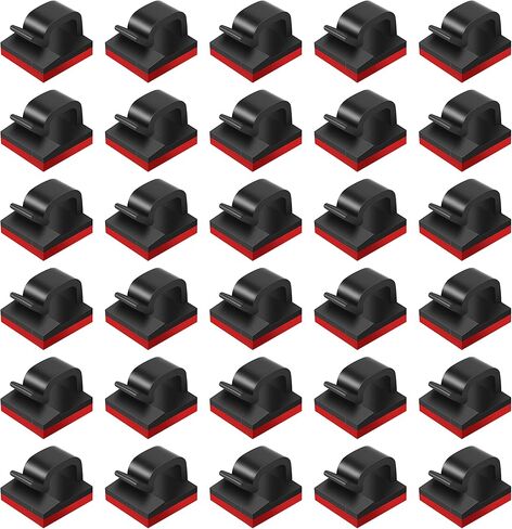 مشابك كابلات مستر بين- 30 حزمة، أسود، منظم أسلاك لاصق، منظم كابلات، حامل سلك للمكتب، حامل الكابلات، مشابك الأسلاك، حارس السلك، منظم سلك مكتب، مشبك حبل، حامل سلك in Kuwait