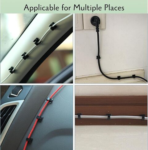 مشابك كابلات مستر بين- 30 حزمة، أسود، منظم أسلاك لاصق، منظم كابلات، حامل سلك للمكتب، حامل الكابلات، مشابك الأسلاك، حارس السلك، منظم سلك مكتب، مشبك حبل، حامل سلك in Kuwait