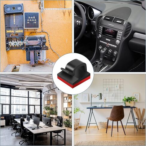 مشابك كابلات مستر بين- 30 حزمة، أسود، منظم أسلاك لاصق، منظم كابلات، حامل سلك للمكتب، حامل الكابلات، مشابك الأسلاك، حارس السلك، منظم سلك مكتب، مشبك حبل، حامل سلك in Kuwait