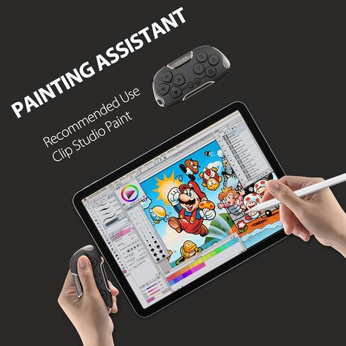 وحدة تحكم Manba Mini اللاسلكية، جهاز تحكم Anki للتحكم عن بعد للتبديل/OLED، Windows، MacOS وAndroid مع كابل وحزام، مصمم للألعاب الكلاسيكية (أسود) in Saudi Arabia