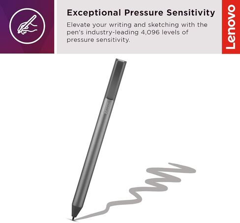 Lenovo USI Stylus Pen, Chrome OS Support, 4,096 Levels of Pressure Sensitivity, 150 Days Battery Life, AAAA Battery, Works with Chromebook, GX81B10212,Grey in Kuwait