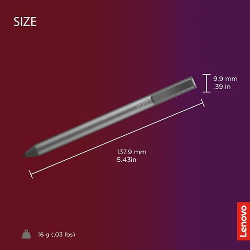 Lenovo USI Stylus Pen, Chrome OS Support, 4,096 Levels of Pressure Sensitivity, 150 Days Battery Life, AAAA Battery, Works with Chromebook, GX81B10212,Grey in Kuwait