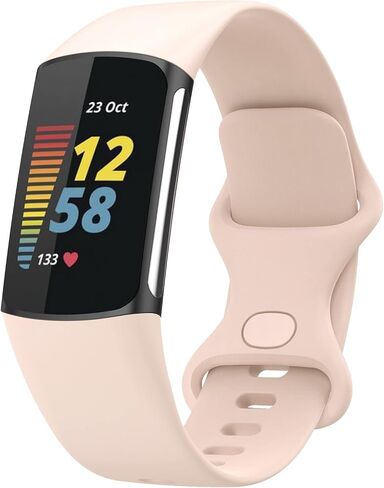TopPerfekt Bands متوافقة مع Fitbit Charge 5، سوار ساعة بديل من السيليكون الناعم القابل للتعديل وأساور معصم لتتبع الأنشطة Charge 5 للنساء والرجال in Kuwait