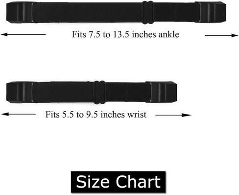سوار معصم مرن قابل للتعديل / سوار كاحل متوافق مع جهاز تتبع اللياقة البدنية فيتبيت التا اتش ار/التا، سوار مطاطي للرجال والنساء (اسود), Medium, بدون أحجار كريمة in Kuwait