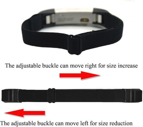 سوار معصم مرن قابل للتعديل / سوار كاحل متوافق مع جهاز تتبع اللياقة البدنية فيتبيت التا اتش ار/التا، سوار مطاطي للرجال والنساء (اسود), Medium, بدون أحجار كريمة in Kuwait