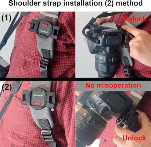 مشبك كاميرا AUDEFU مشبك كاميرا لحزام حقيبة الظهر DSLR نظام التحرير السريع حامل مشبك حقيبة الظهر حامل حزام الكاميرا... تصميم براءة اختراع الولايات المتحدة الأمريكية in Kuwait