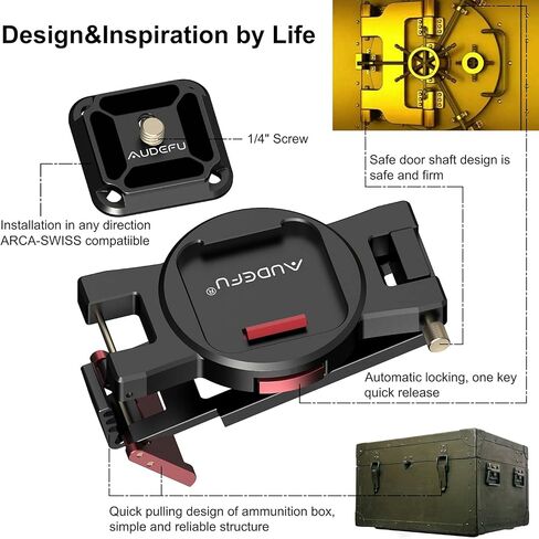 مشبك كاميرا AUDEFU مشبك كاميرا لحزام حقيبة الظهر DSLR نظام التحرير السريع حامل مشبك حقيبة الظهر حامل حزام الكاميرا... تصميم براءة اختراع الولايات المتحدة الأمريكية in Kuwait