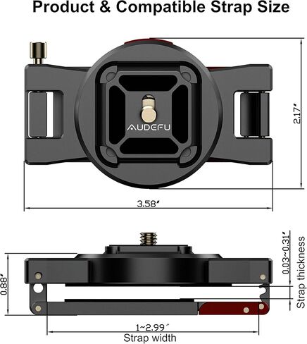 مشبك كاميرا AUDEFU مشبك كاميرا لحزام حقيبة الظهر DSLR نظام التحرير السريع حامل مشبك حقيبة الظهر حامل حزام الكاميرا... تصميم براءة اختراع الولايات المتحدة الأمريكية in Kuwait