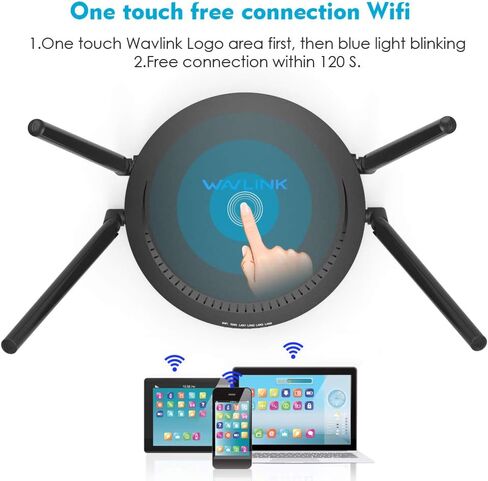 راوتر واي فاي ذكي WAVLINK AC3000 - MU-MIMO ثلاثي النطاق جيجابت لاسلكي عالي السرعة للمنزل، تدفق 4K مع منافذ USB 3.0 لجهاز توجيه الألعاب، التحكم الأبوي وجودة الخدمة in Kuwait
