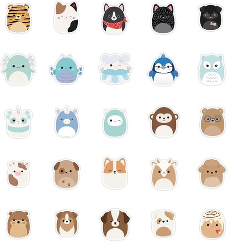 100 قطعة من ملصقات كرتونية لطيفة، ملصقات فينيل صغيرة جمالية لزجاجة المياه واللابتوب والجيتار ولوح التزلج، ملصقات سكويشمالو مقاومة للماء للاطفال والبنات والمراهقين in Kuwait