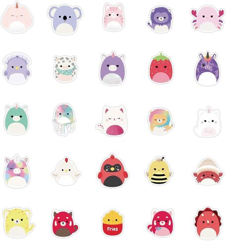 100 قطعة من ملصقات كرتونية لطيفة، ملصقات فينيل صغيرة جمالية لزجاجة المياه واللابتوب والجيتار ولوح التزلج، ملصقات سكويشمالو مقاومة للماء للاطفال والبنات والمراهقين in Kuwait