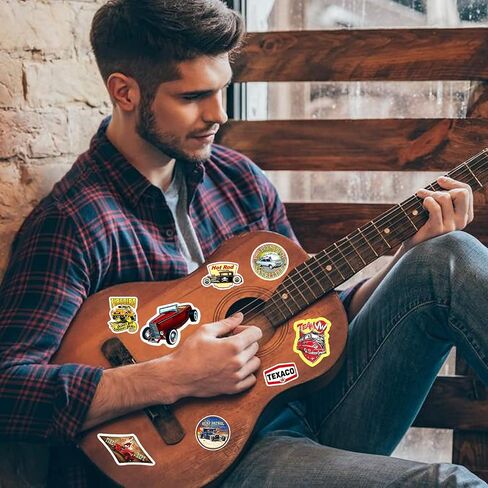 Vintage Car Stickers,Jumbo Decals,100 Pcs Cute Stickers for Phone Case Laptop Water Botter,Vinyl Decorations Waterproof for Skateboard Guitar Birthday Party Supplies for Adults Teens in Saudi Arabia