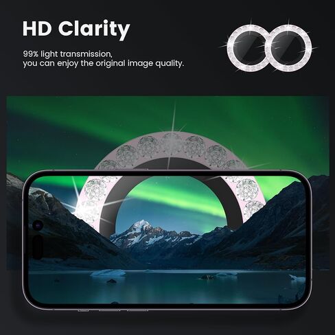 Tensea for iPhone 16 / iPhone 16 Plus Camera Lens Protector, 9H Tempered Glass Camera Cover Screen Protector, HD Clear, Metal Individual Ring for iPhone 16 6.1inch/iPhone 16 Plus 6.7inch 2024 in Kuwait