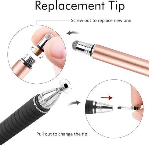 قرص دقيق 2 في 1 من Mixoo وقلم من الألياف مع أطراف قابلة للاستبدال لأجهزة تعمل باللمس سعوية (أسود/أزرق) in Kuwait