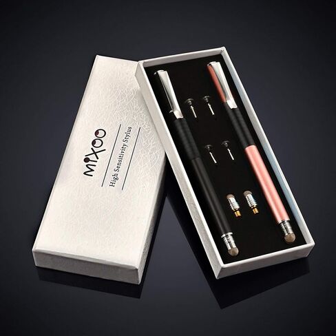 قرص دقيق 2 في 1 من Mixoo وقلم من الألياف مع أطراف قابلة للاستبدال لأجهزة تعمل باللمس سعوية (أسود/أزرق) in Kuwait