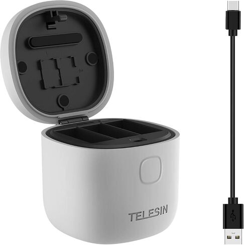 TELESIN AllinBox Charger + SD Card Reader for GoPro Hero 12/11/10/9 | Compact charger and storage case | Built-in SD card reader | Ideal for travel, vlogging and camera bags in Saudi Arabia