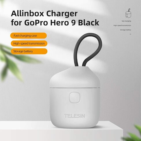 TELESIN AllinBox Charger + SD Card Reader for GoPro Hero 12/11/10/9 | Compact charger and storage case | Built-in SD card reader | Ideal for travel, vlogging and camera bags in Saudi Arabia