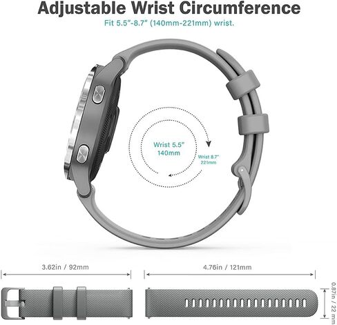TUSITA حزام سيليكون سريع التحرير 22 مم بديل لـ Garmin Vivoactive 4، Venu 2، Galaxy Watch 4 3 Gear S3 Frontier، Fossil Gen 5، Amazfit GTR 3 Pro 2 2e، Ticwatch Pro 3 2021، Polar Vantage M، SW022 in Saudi Arabia