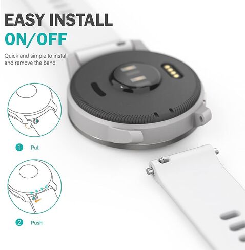 TUSITA حزام سيليكون سريع التحرير 22 مم بديل لـ Garmin Vivoactive 4، Venu 2، Galaxy Watch 4 3 Gear S3 Frontier، Fossil Gen 5، Amazfit GTR 3 Pro 2 2e، Ticwatch Pro 3 2021، Polar Vantage M، SW022 in Saudi Arabia