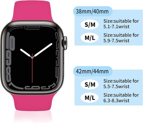 JXGM Compatible with Apple Watch Bands 38mm 40mm 41mm 42mm 44mm 45mm,Soft Silicone Sport Wristbands Replacement Strap for iWatch Series SE 7 6 5 4 3 2 1 Sport Edition for Women Men, Black, Classic01 in Kuwait