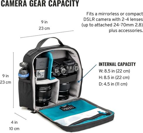 Tenba BYOB 10 DSLR Backpack Insert - Turns any bag into a camera bag for DSLR and Mirrorless cameras and lenses – Black (636-624) in Kuwait