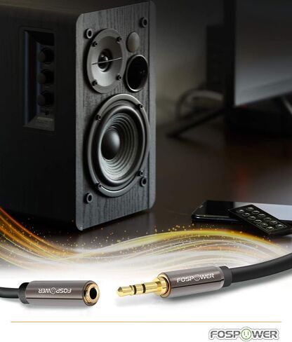 FosPower 3.5mm Male to Female Audio Extension Cable, 24K Gold Plated, 6 FT in Kuwait