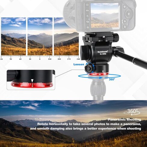 حامل ثلاثي الرأس مدمج من كولهاودا مع لوحة من نوع أرككا لكاميرات الفيديو المدمجة، كاميرات فيديو غير عاكسة وكاميرات دي اس ال ار، تحميل يصل إلى 3 كجم - VL305Q in Kuwait