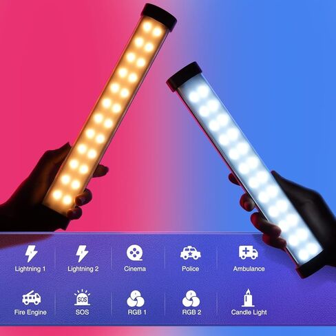 كامولو RGB المحمولة العصا الخفيفة المحمولة ضوء RGB أنبوب عصا ضوء عصا ضوء عصا ضوء التصوير المغناطيسي مع تطبيق التحكم السطوع الكامل الألوان قابل للتعديل 10 تأثيرات 2500k-8500K CRI 95+ in Kuwait