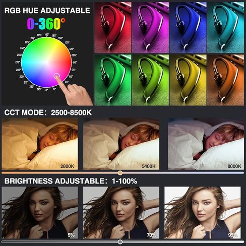 كامولو RGB المحمولة العصا الخفيفة المحمولة ضوء RGB أنبوب عصا ضوء عصا ضوء عصا ضوء التصوير المغناطيسي مع تطبيق التحكم السطوع الكامل الألوان قابل للتعديل 10 تأثيرات 2500k-8500K CRI 95+ in Kuwait