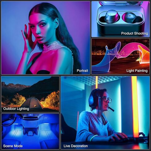 كامولو RGB المحمولة العصا الخفيفة المحمولة ضوء RGB أنبوب عصا ضوء عصا ضوء عصا ضوء التصوير المغناطيسي مع تطبيق التحكم السطوع الكامل الألوان قابل للتعديل 10 تأثيرات 2500k-8500K CRI 95+ in Kuwait
