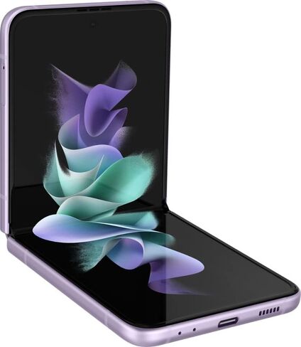 SAMSUNG Galaxy Z Flip 3 Flip3 5G Fully Unlocked Android Cell Phone US Version Smartphone Flex Mode, Intuitive Camera Compact - (Renewed) (256GB, Lavender) in Saudi Arabia