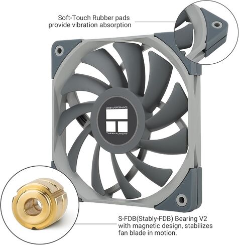 Thermalright TL-C12015B 120mm Slim Fan, 15mm Thick, PWM Control, 1800RPM, High Performance Slim Fan in Kuwait