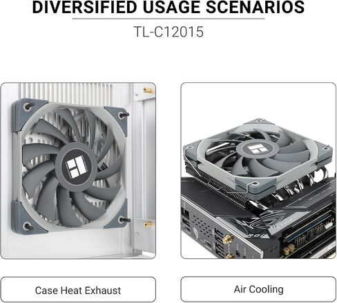 Thermalright TL-C12015B 120mm Slim Fan, 15mm Thick, PWM Control, 1800RPM, High Performance Slim Fan in Kuwait