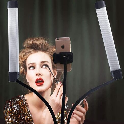 Professional Tattoo Beauty Enhancing Photography Led Ring Light led Photography Double arm Fill Light Celebrity Live Streaming Selfie Light Ight (FX-800 with Mirror +Batteries) in Kuwait