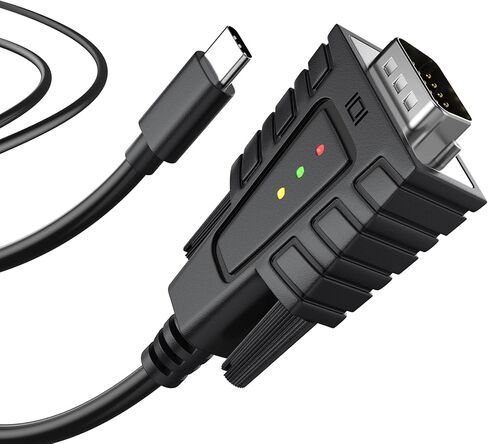 محول DriverGenius USB232A-B-C، USB C إلى Serial RS232 DB9 مع 3 مصابيح LED - Windows 11 وmacOS 14 Sonoma (3 أقدام/1 متر) in Kuwait