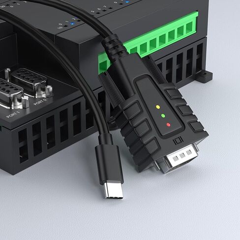 محول DriverGenius USB232A-B-C، USB C إلى Serial RS232 DB9 مع 3 مصابيح LED - Windows 11 وmacOS 14 Sonoma (3 أقدام/1 متر) in Kuwait