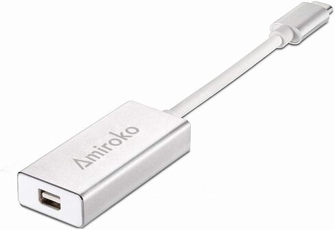 USB-C to Mini DisplayPort Adapter, USB 3.1 Type C (Thunderbolt 3) to Mini DP Adapter 4K Compatible with Lenovo T470, MacBook Pro to LED Cinema Display/Dell Monitor, etc - Silver in Kuwait