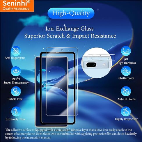 Seninhi [3+3Pack] لواقي شاشة Google Pixel 7A 3Pack + واقي عدسة الكاميرا 3Pack، واقي شاشة من الزجاج المقسى [مع إطار سهل التركيب] [صلابة 9H] [مضاد للخدش] [خالٍ من الفقاعات]-Clear Pixel 7A 5G in Kuwait