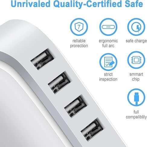 5-Port USB Hub,Data USB Hub with Cable,Multi USB Port Expander for Home, Office, Dorm Essentials,White in Kuwait