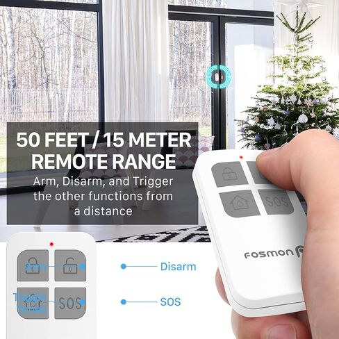 Fosmon Wireless Door Alarms for Home Security with Remote, 130dB Door and Window Alarms Sensors, (Battery-Powered), Kids Safety, Dementia Patients, Pool Door Alarm (1-Pack) in Kuwait